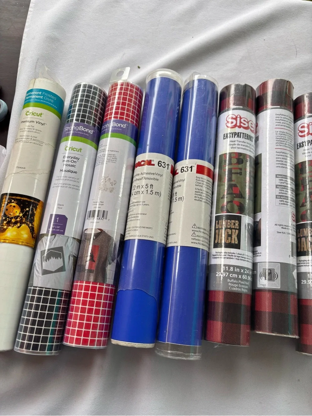 Cricut Vinyl Rolls Bundle in Blue, Red, Black, White, Green